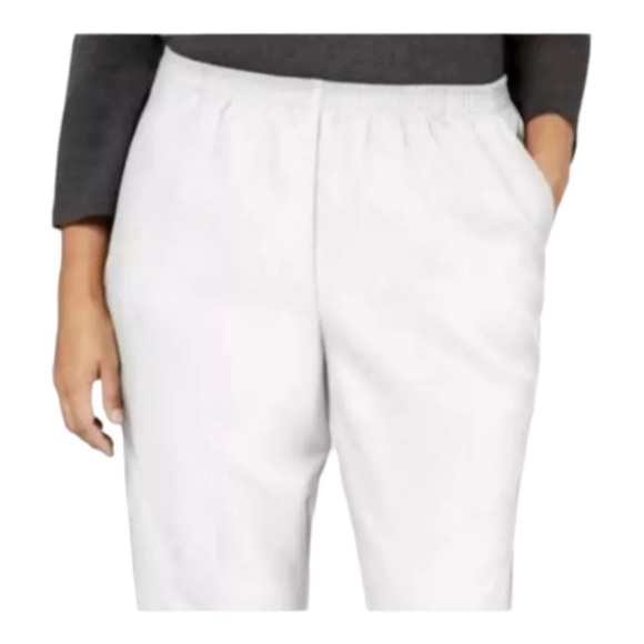 NEW Karen Scott Plus White Pants Pull On Stretch Elastic Comfort Waist Size 3X - Picture 2 of 7
